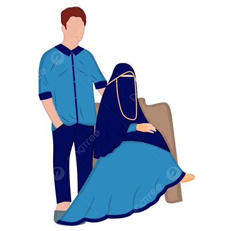 Gambar Kartun Isteri Islam Suami Pasangan Muslim Suami Png Dan Psd