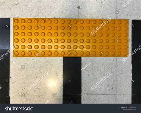 Indoor Tactile Paving Footpath Blind Yellow Stock Photo 1132962638