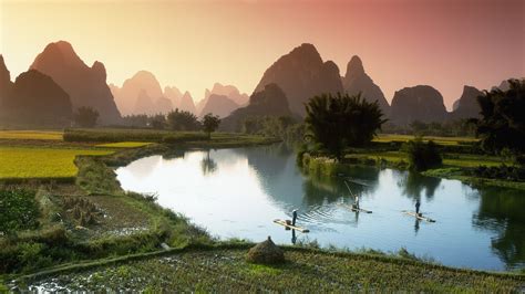 Nature Landscape Mountains Hills Trees Forest Water Sky Vietnam