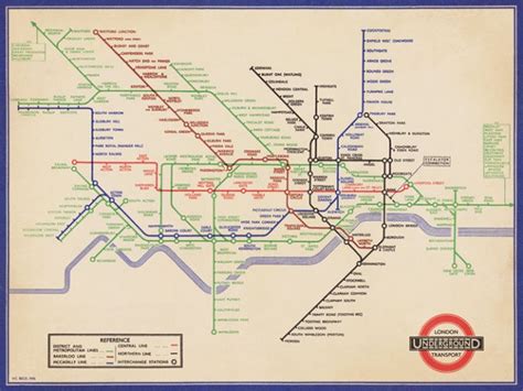 London Underground Poster Vintage Retro Tube Map Train Artwork Print Poster