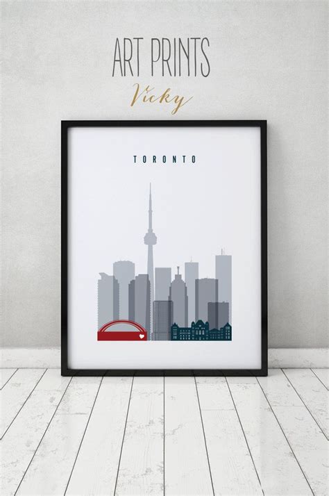 Toronto Poster Toronto Skyline Print Toronto Travel Poster Etsy