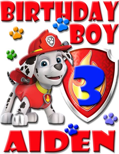 Personalized Marshall Paw Patrol Birthday Shirt Add Name And Age For