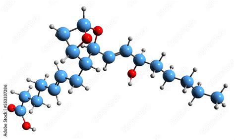 3d Image Of Thromboxane A2 Skeletal Formula Molecular Chemical
