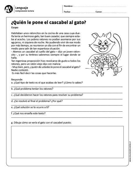 A Spanish Language Worksheet With An Image Of A Cat On The Page Which Is