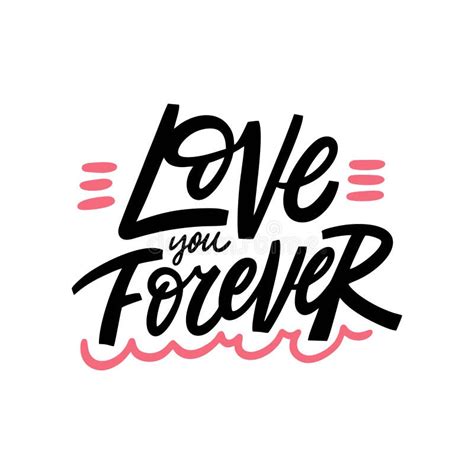 Love You Forever Hand Written Lettering Quote Colorful Vector