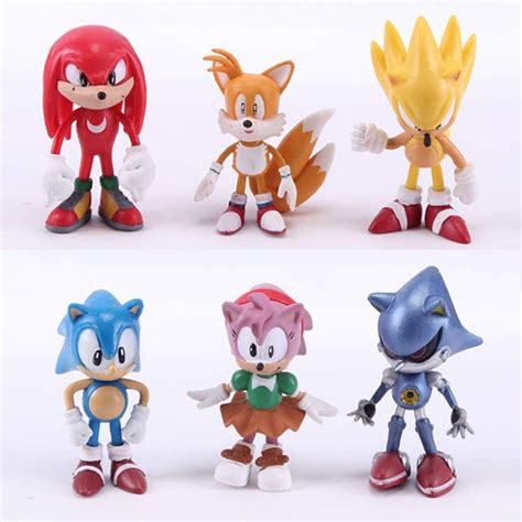 Action And Spielfiguren Spielzeug 6pcs Sonic The Hedgehog Knuckles Amy