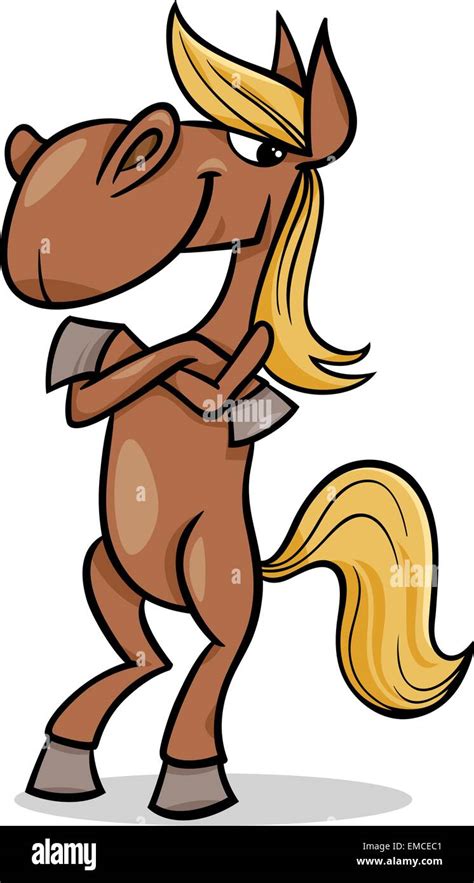 Funny Horse Cartoon Illustration Stock Vector Image And Art Alamy