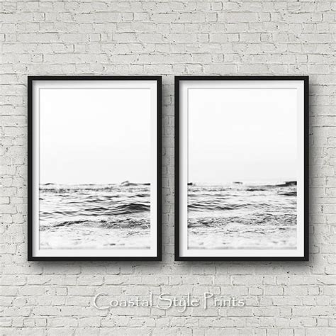 For Entry Area Black And White Prints Coastal Wall Art Beach Print
