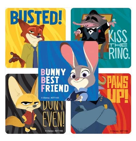 30 Zootopia Stickers Assorted 25x25 Each Party Favors Disney