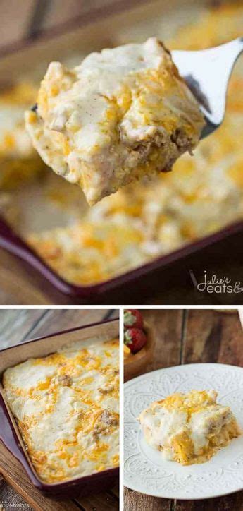 Biscuits And Gravy Overnight Breakfast Casserole ~ Comforting Hearty