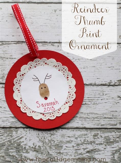 Reindeer Thumb Print Ornament Tutorial The Cottage Mama