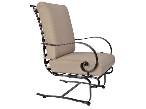 Ow Lee Classico Wide Arms Wrought Iron Hi Back Spring Lounge Club Chair