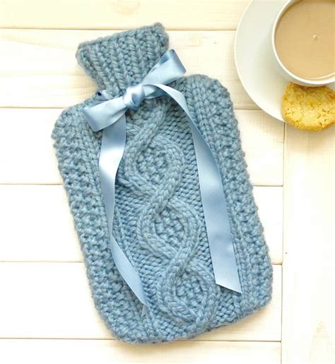 Handknit Cable Cover With Hot Water Bottle By Chi Chi Moi