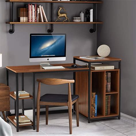 Erommy Computer Desk With Storage Bookshelves47 Inch Writing Deskpc