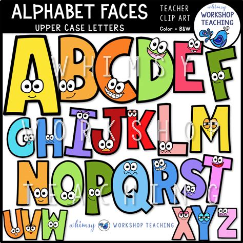 Alphabet Faces Upper Case Wwt Whimsy Workshop Teaching