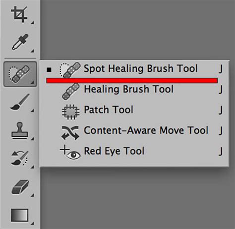 Popular Tools In Photoshop Spot Healing Brush