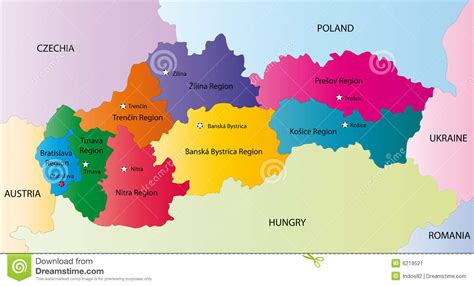 Carte de slovaquie (slovaquie) hors ligne : Dirigez La Carte De La Slovaquie Image stock - Image: 6219521