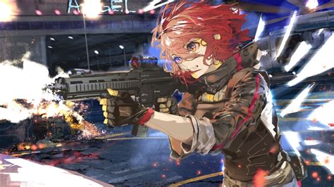 344474 Rifle Exusiai Arknights Anime Girls Video Game 4k Wallpaper