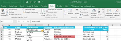 Excel 2016 Como Classificar E Filtrar Dados No Excel 2016