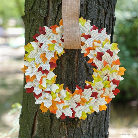 Gorgeous Fall Leaf Wreath Made From Book Pages Diy And Crafts