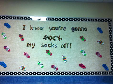 Welcome Back Bulletin Board Cute Lil Socks With Students Names On Them