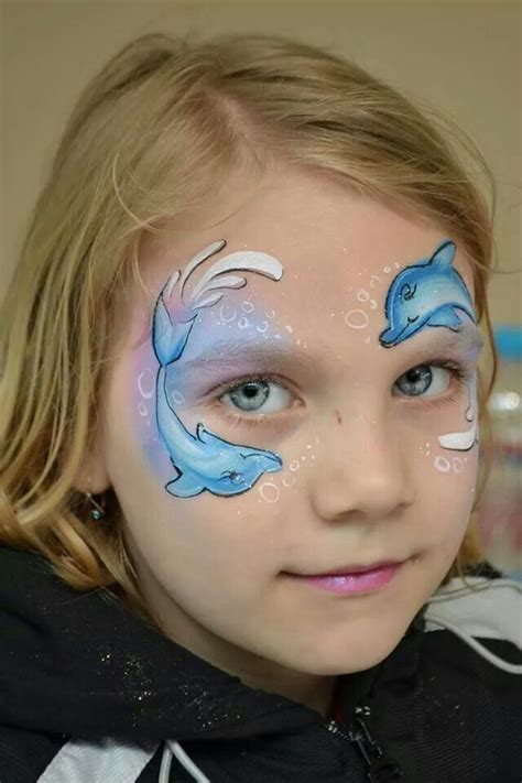 Pretty Face Paint Idea For Girls Dolphins Face Painting Animal Face