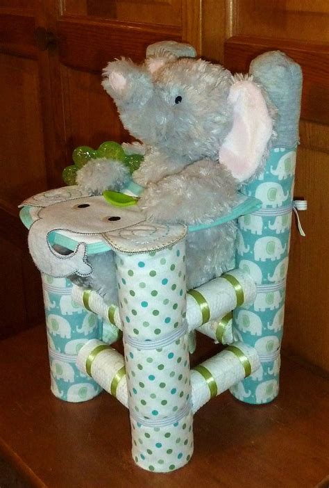 Best 11 baby shower chair designs. Diaper High Chair - Boy Elephant www.etsy.com/shop ...