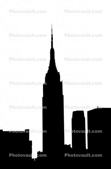 Empire State Building Silhouette New York City Logo Shape Images