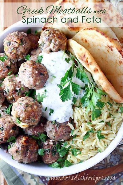 Arrange spinach, sun dried tomatoes and feta on top of the . Greek Turkey Meatballs with Spinach and Feta | Recipe ...