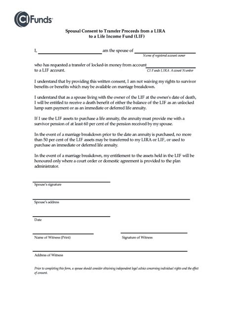 Fillable Online Spousal Consent Form Doc Fax Email Print Pdffiller
