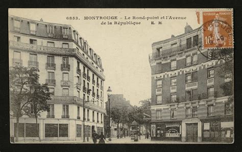 Montrouge Le Rond Point Et Lavenue De La République Carte Postale