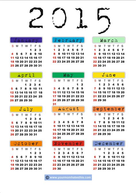 Calendar 2015 Resume Templates