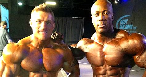 Shawn Rhoden And Flex Lewis Pose With Their True Trophies After Winning