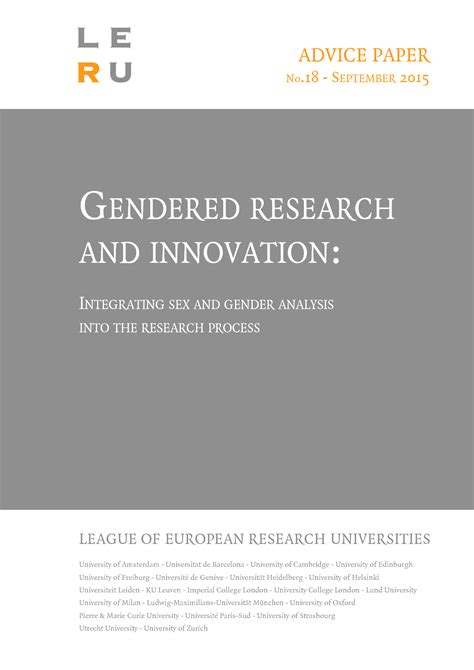 solution gendered research and innovation integrating sex and gender analysis into the research