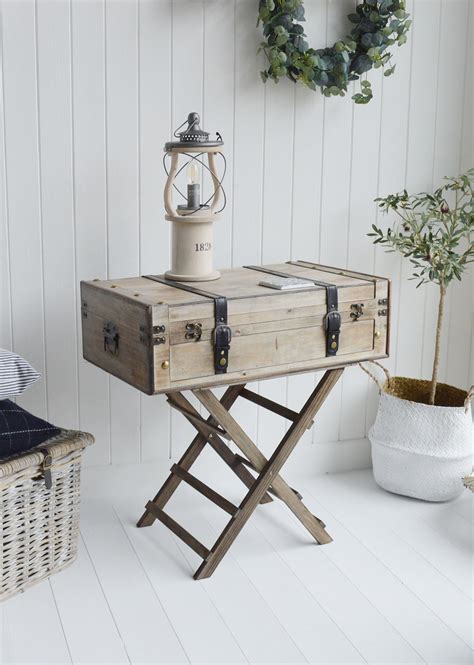 Deerfield Wooden Suitcase Table For New England Furniture