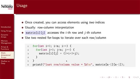 Iterate through an array declared above. 7.6 - Arrays - Multidimensional Arrays - YouTube