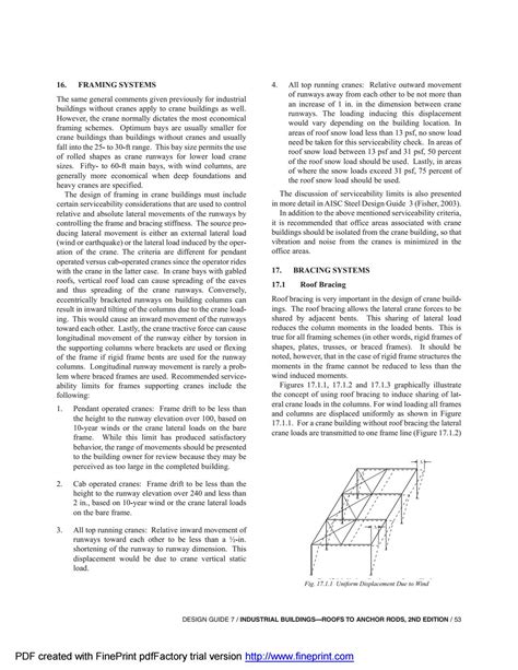 Aisc Design Guide 07 Industrial Buildings Roofs To Anchor Rods 2nd