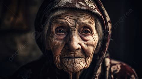 portrait of an old woman is looking into the camera background picture of an old woman old