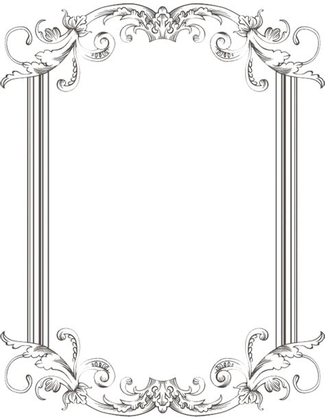 15 Black Vintage Frame Vector Png Images Black And White Frame Border