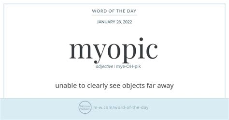 Word Of The Day Myopic