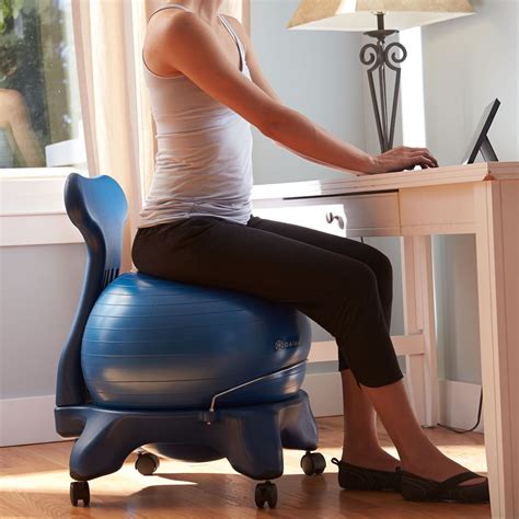 Gaiam Classic Balance Ball Chair Exercise Stability Yoga Ball Premium Ergonomic Chair For Home