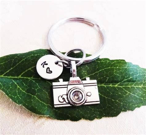 Camera Keychain Personalized With Initial Charm Photographer Etsy