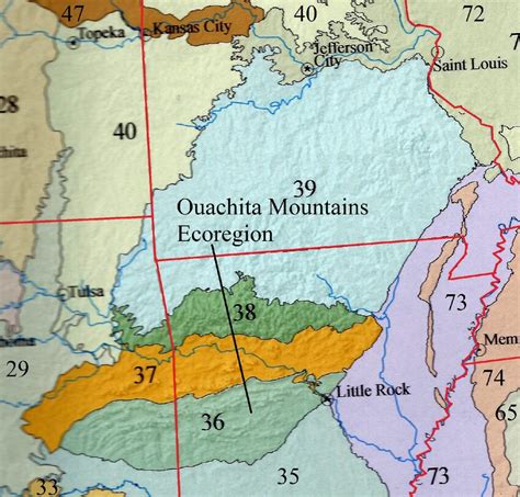 The Location Of The Ouachita Mountains Ecoregion 36 Usa Modified