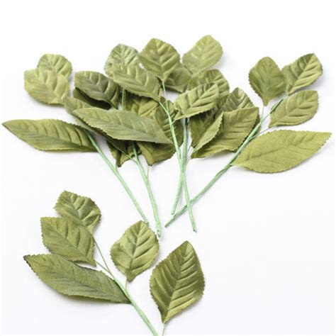 Green Silk Leaf Picks Corsageboutonniere Supplies Floral Supplies