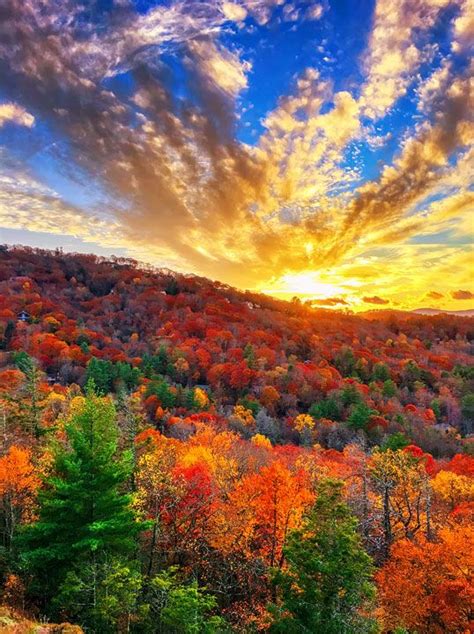 Fall Sunset In Highlands North Carolina Beauty Landscapes Autumn