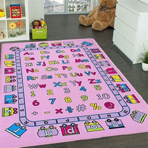Mybecca Kids Rug Abc Fun In Pink 3 X 5 Children Area Rug For Playroom