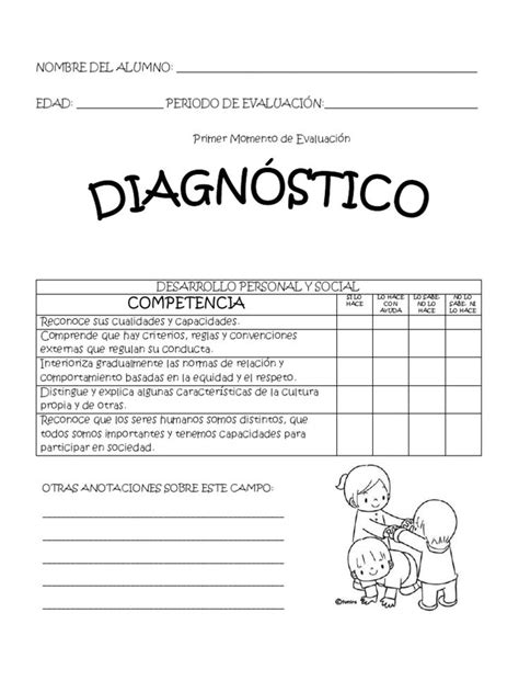 A Spanish Worksheet With The Words Diagnostico Written In Black And White