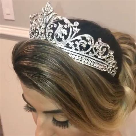 gorgeous regal bride glittering in her crystal encrusted royal tiara regalbride princessbride