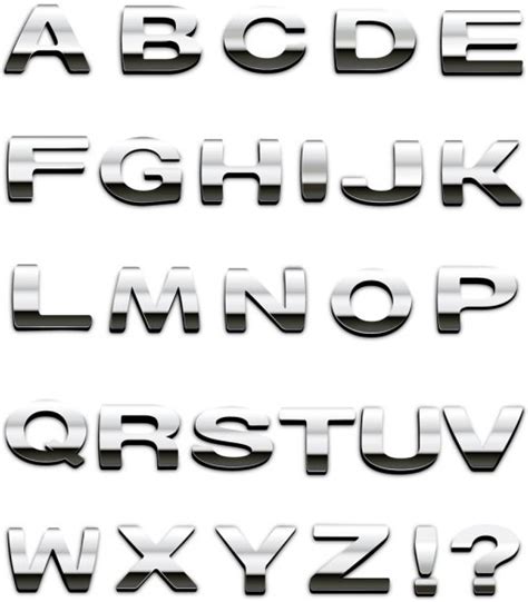 Metallic Letters Vector Vectors Graphic Art Designs In Editable Ai