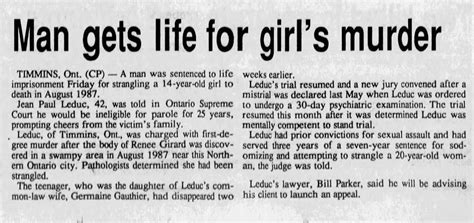 Death of an inmate – Jean Leduc – True Crime Canada